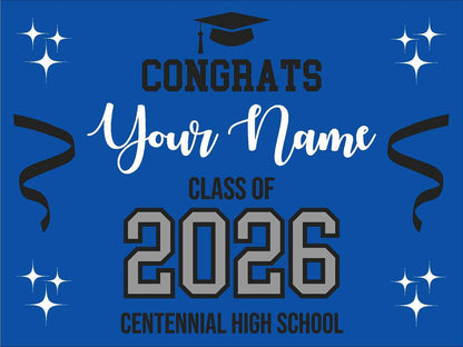 High School Grad Yard Sign - No Photo