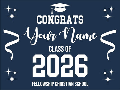 High School Grad Yard Sign - No Photo