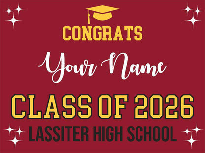 High School Grad Yard Sign - No Photo